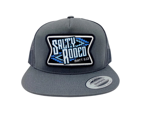 Salty Rodeo Bull Hauler Charcoal Mesh Snapback Trucker Hat - Southern Girls Boutique
